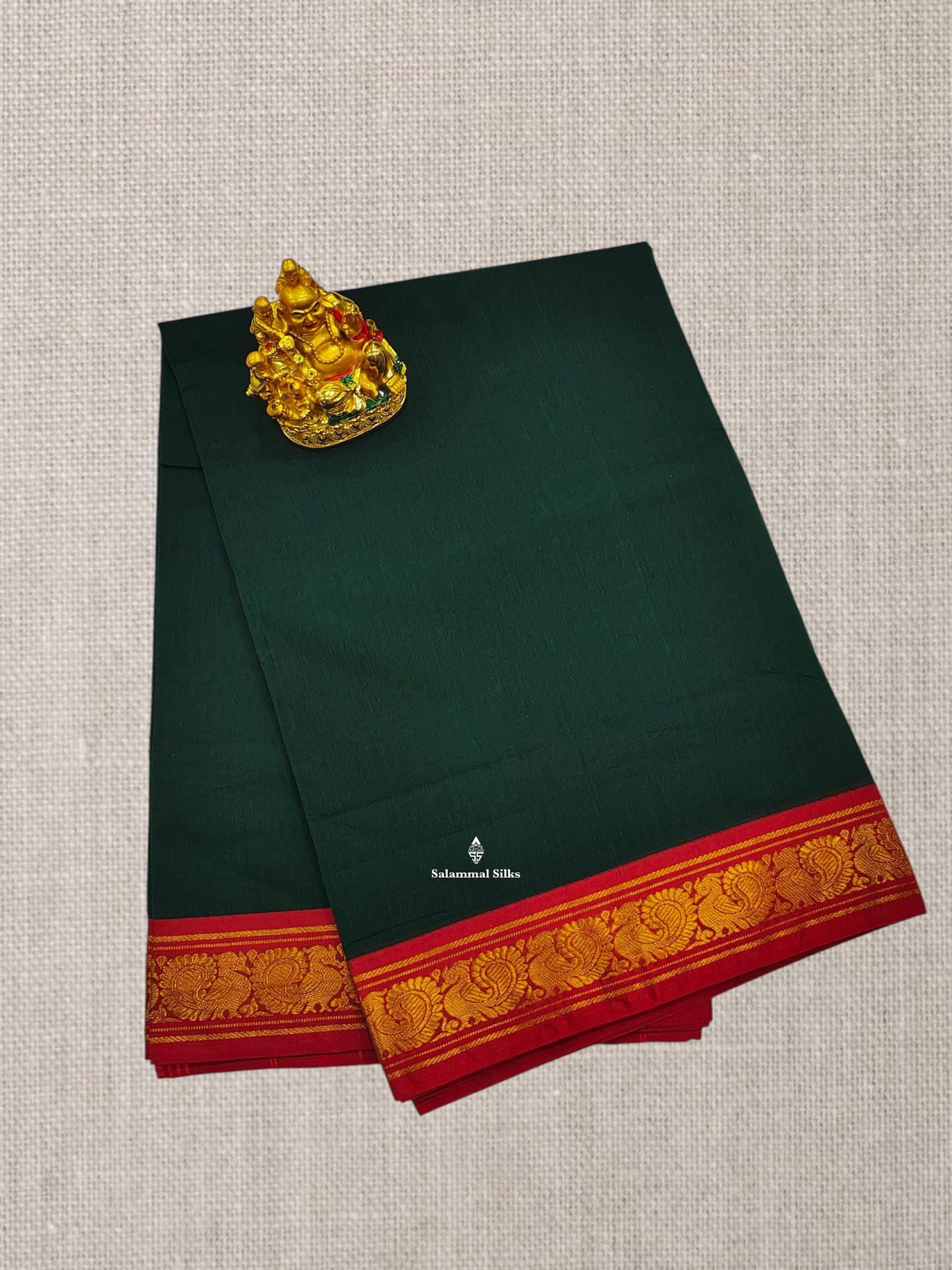 Viloet Beautiful Plain Pure Cotton Saree With Contrast Red Border