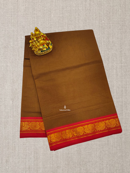 Viloet Beautiful Plain Pure Cotton Saree With Contrast Red Border