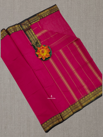 Light Brown Beautiful Plain Pure Cotton Saree With Contrast Maroon Border