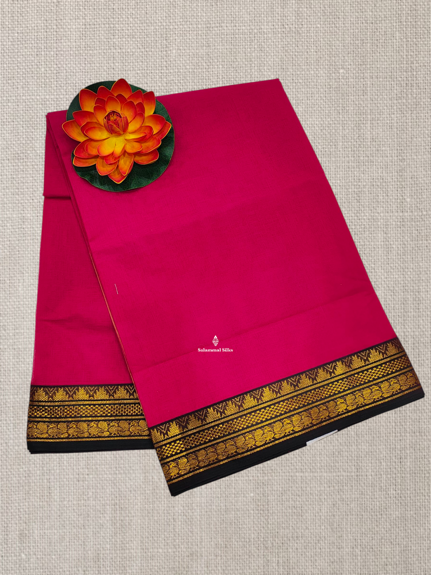 Light Brown Beautiful Plain Pure Cotton Saree With Contrast Maroon Border