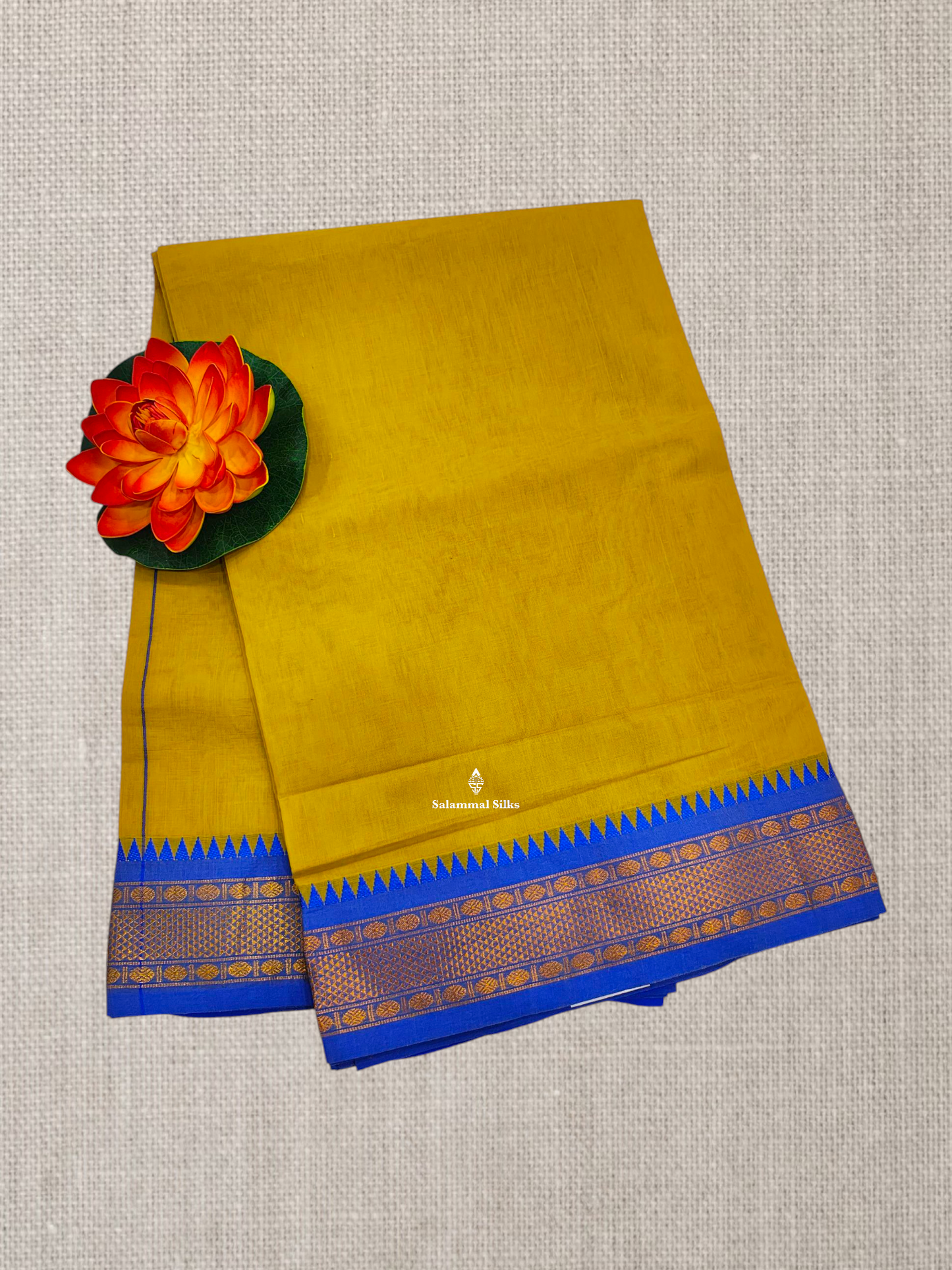 Bottle Green Plain Pure Cotton Saree With Magenta Pink Traditional Temple Border