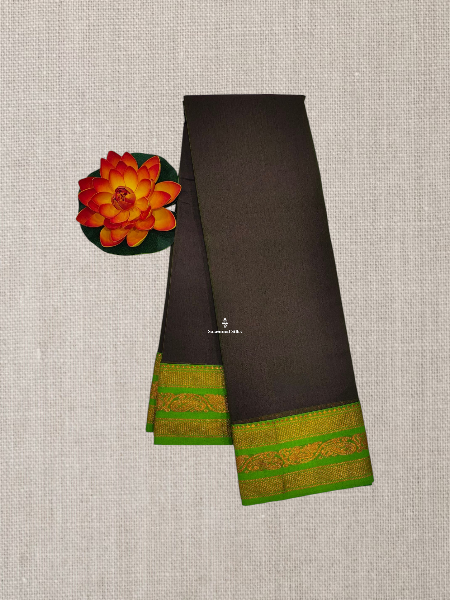 Maroon Beautiful Plain Pure Cotton Saree With  Traditional Bottle GreenBorder