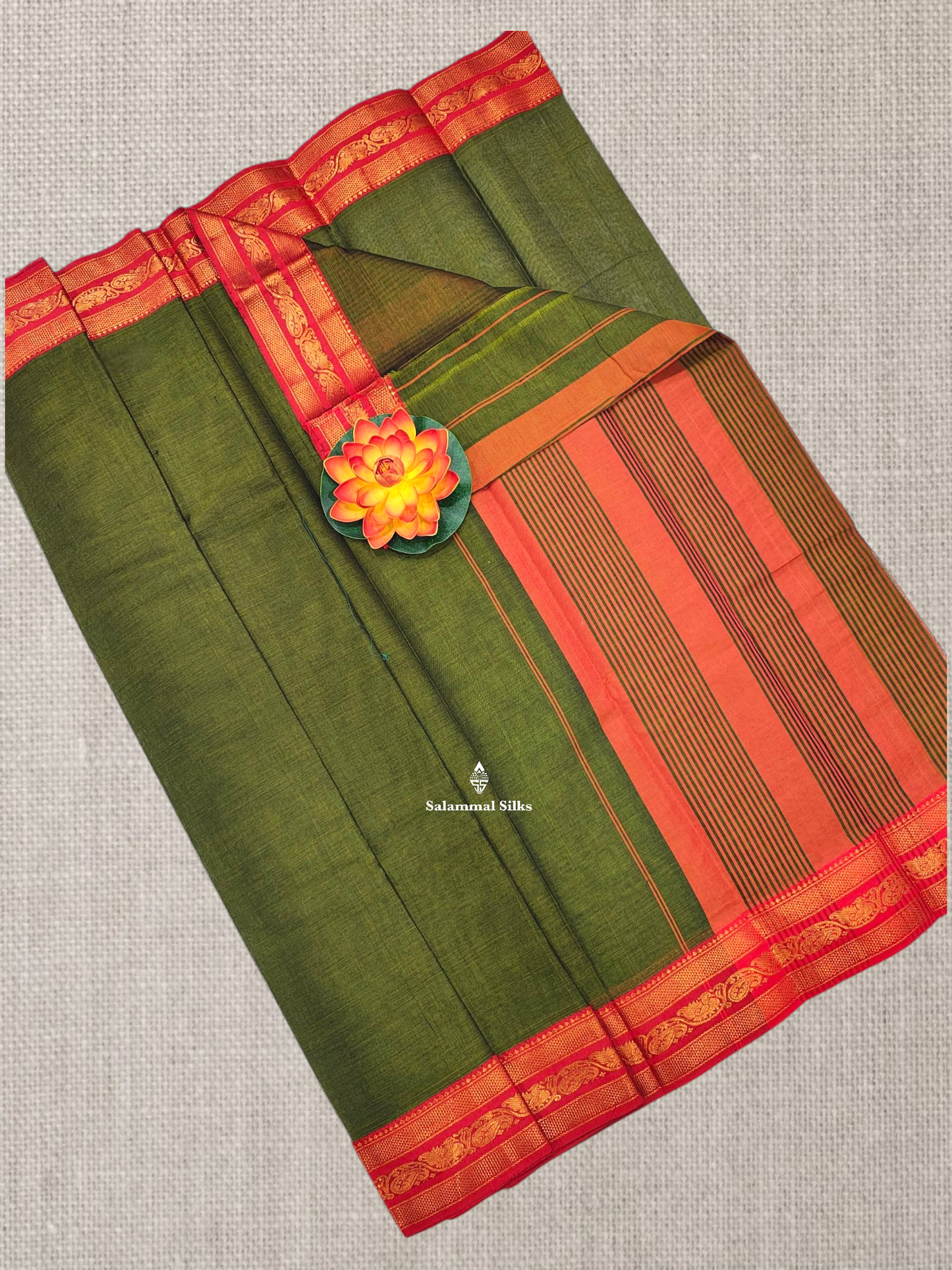 Maroon Beautiful Plain Pure Cotton Saree With  Traditional Bottle GreenBorder