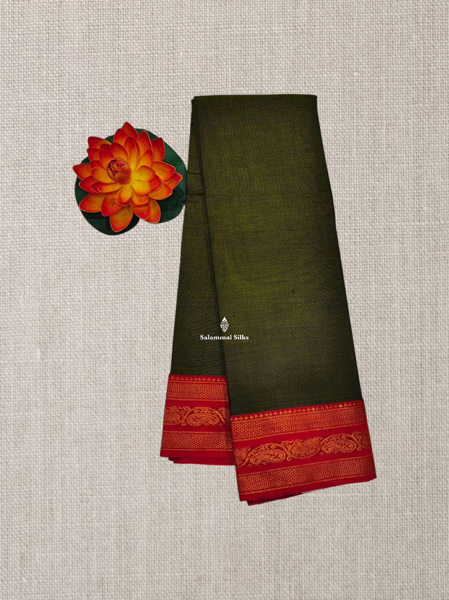 Maroon Beautiful Plain Pure Cotton Saree With  Traditional Bottle GreenBorder