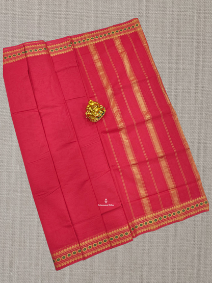 9 Yards Beautiful Light Green Plain Pure Cotton Saree With Meena Kari Thread Work Border