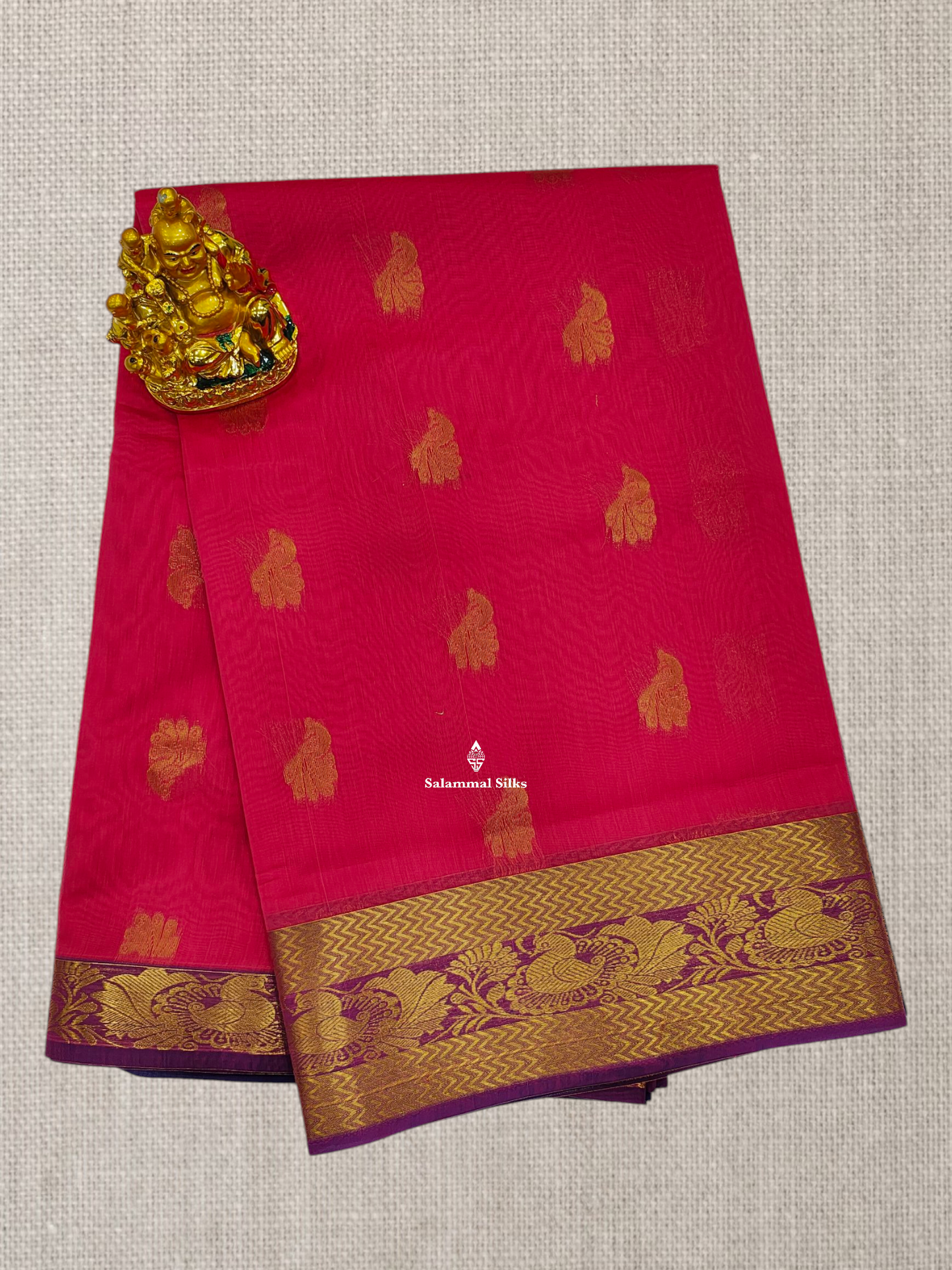 Bottle Green Mesmerised Cotton Saree With Beautiful Maroon Border