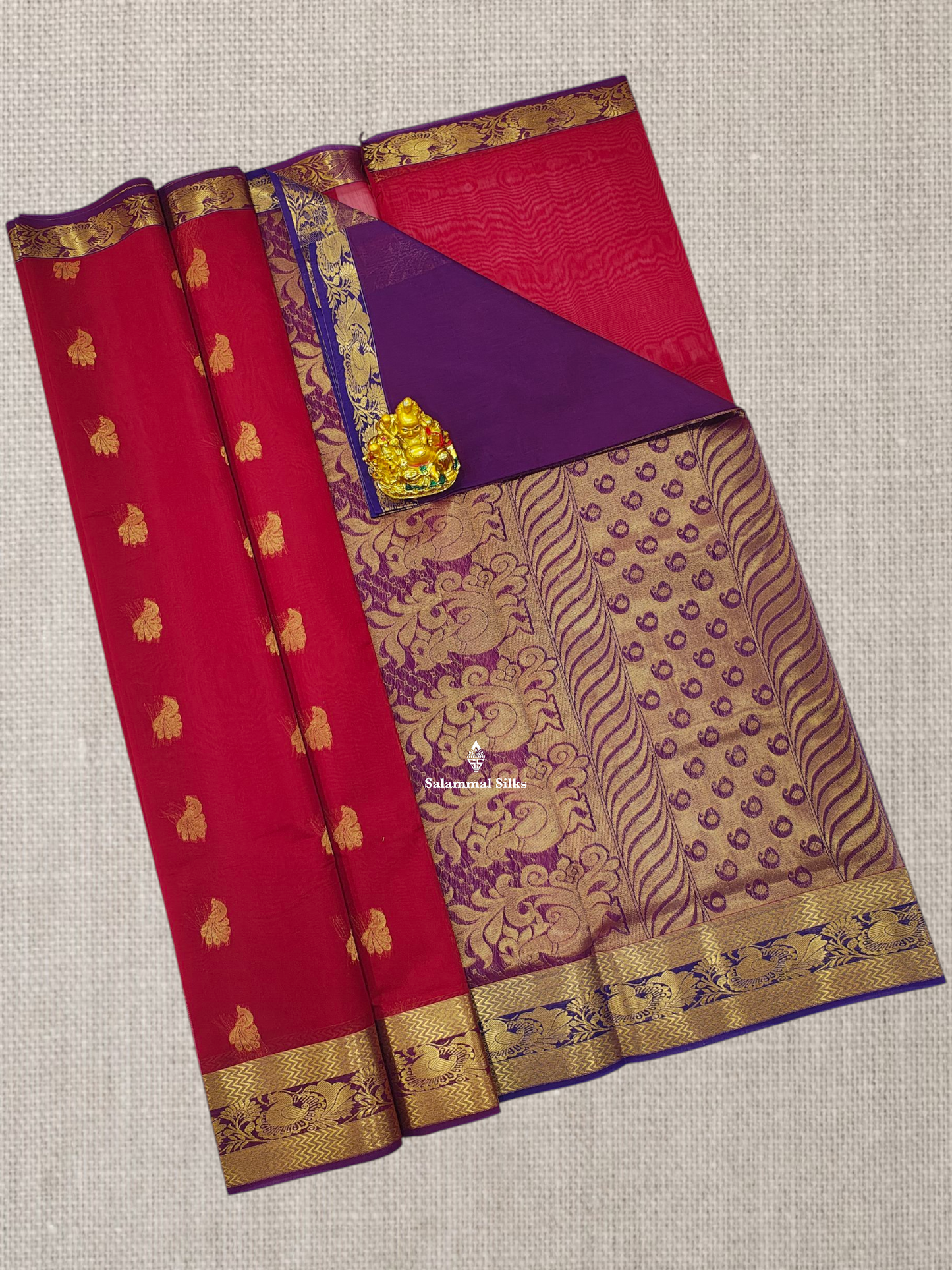 Bottle Green Mesmerised Cotton Saree With Beautiful Maroon Border