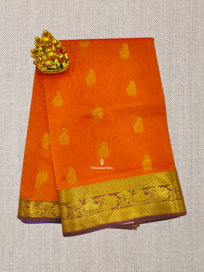 Bottle Green Mesmerised Cotton Saree With Beautiful Maroon Border