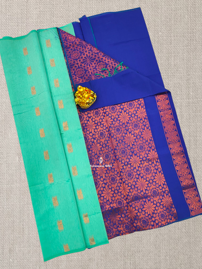 Elaichi Green Mesmerised Cotton Saree Without Border