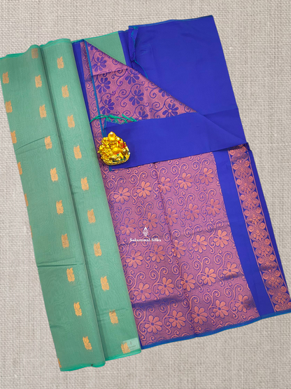 Elaichi Green Mesmerised Cotton Saree Without Border
