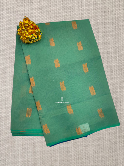 Elaichi Green Mesmerised Cotton Saree Without Border