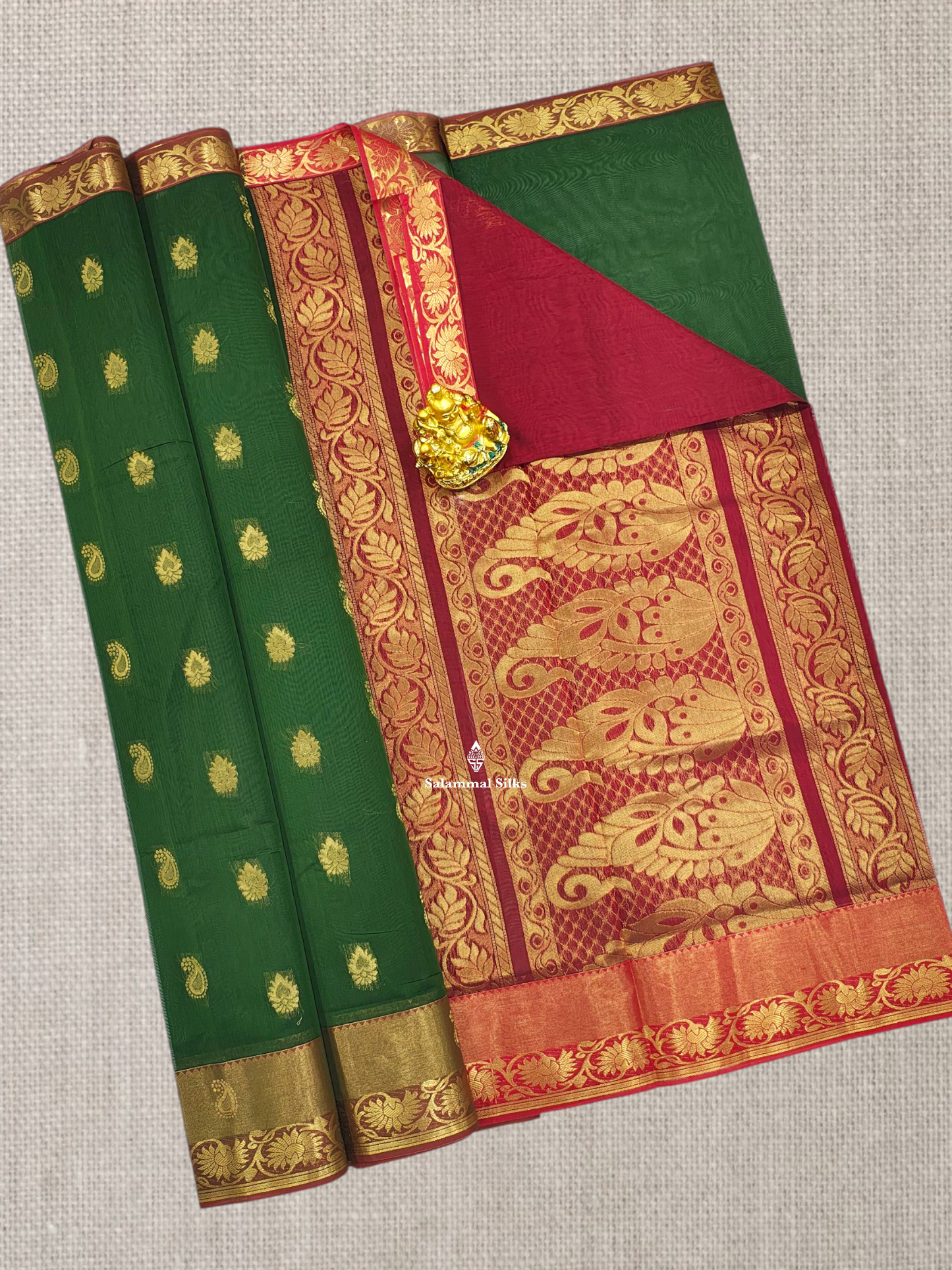 Grey Beautiful Mesmerised Cotton Saree With Maroon Tissue And Butta Border