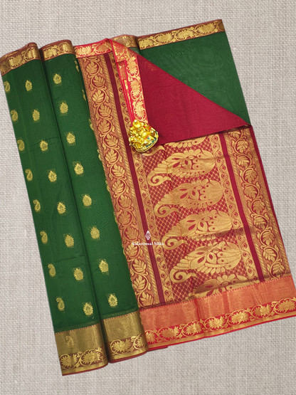 Grey Beautiful Mesmerised Cotton Saree With Maroon Tissue And Butta Border