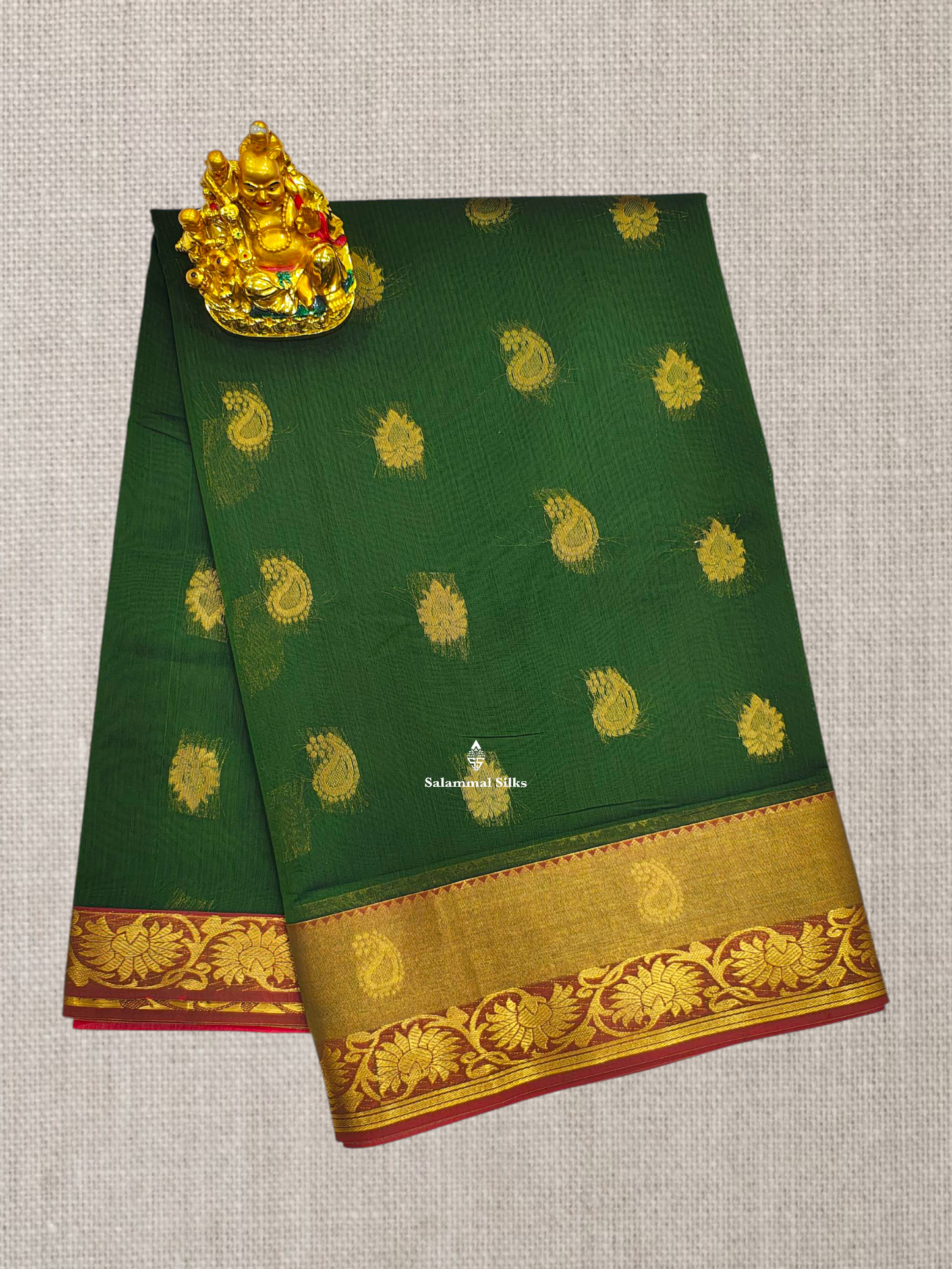 Grey Beautiful Mesmerised Cotton Saree With Maroon Tissue And Butta Border