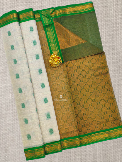 Sandal Beautiful Thread Work Mesmerised Cotton Saree With Pink Border