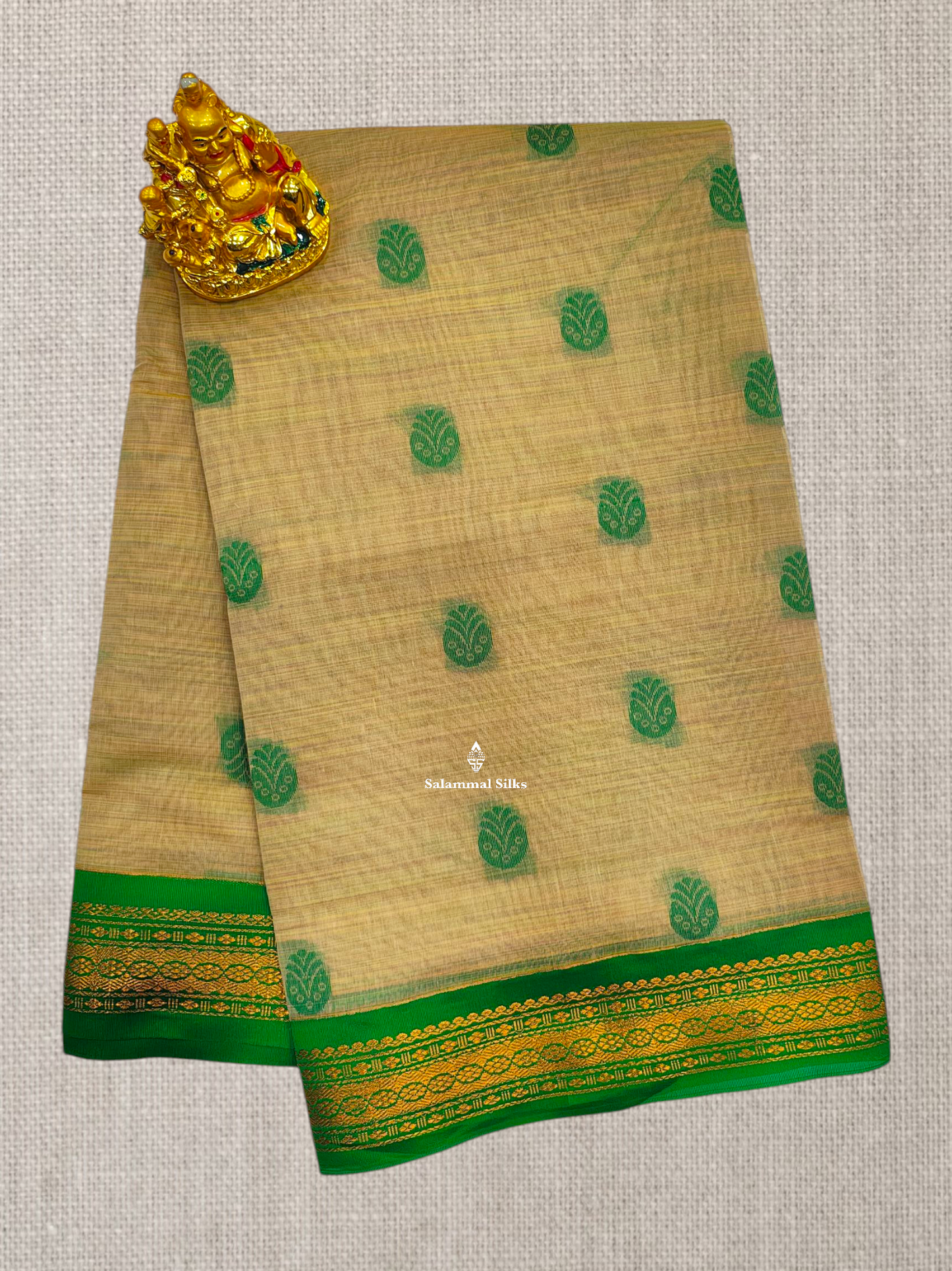 Sandal Beautiful Thread Work Mesmerised Cotton Saree With Pink Border