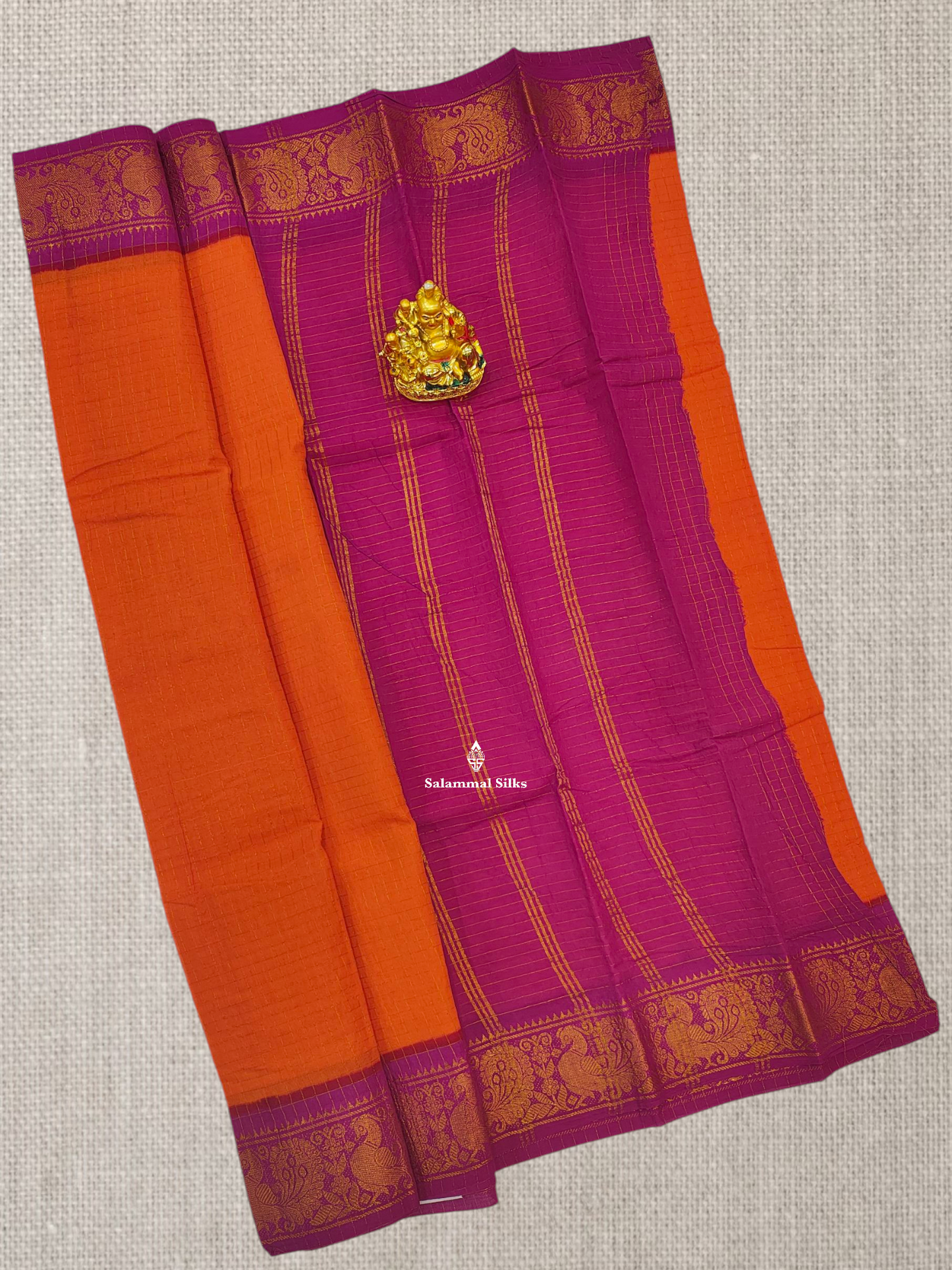Red Beautiful Zari Pure Sungudi Cotton Saree With Contrast Sandal Border