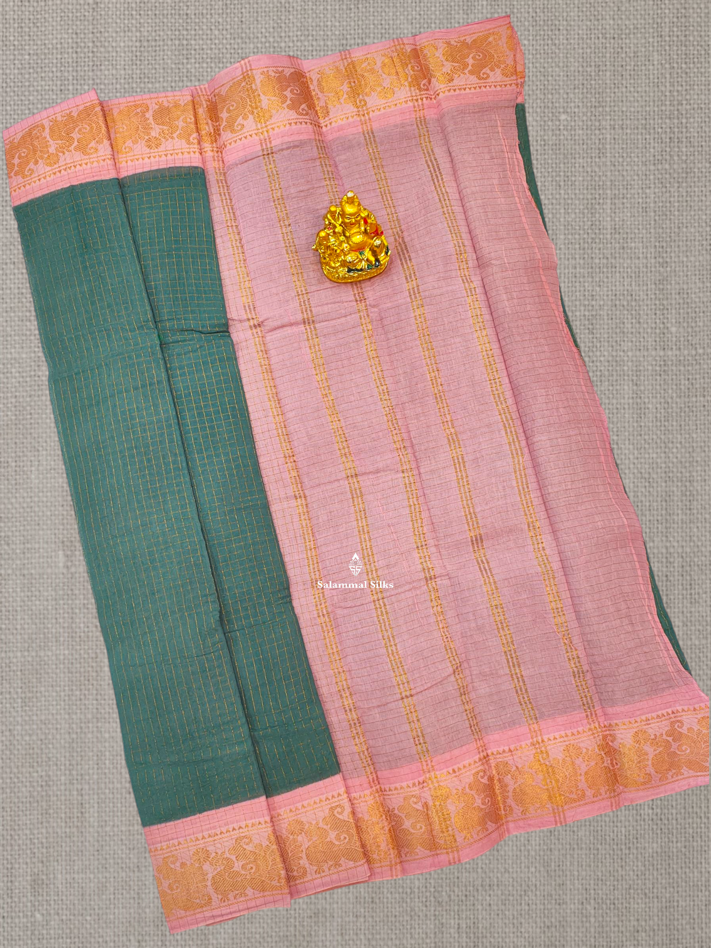 Red Beautiful Zari Pure Sungudi Cotton Saree With Contrast Sandal Border