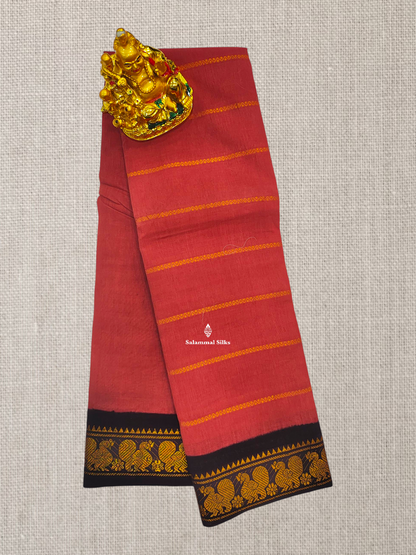 Beautiful Olive Velthari Lines And Buttas Printed Pure Sungudi Cotton Saree With Contrast Black Border