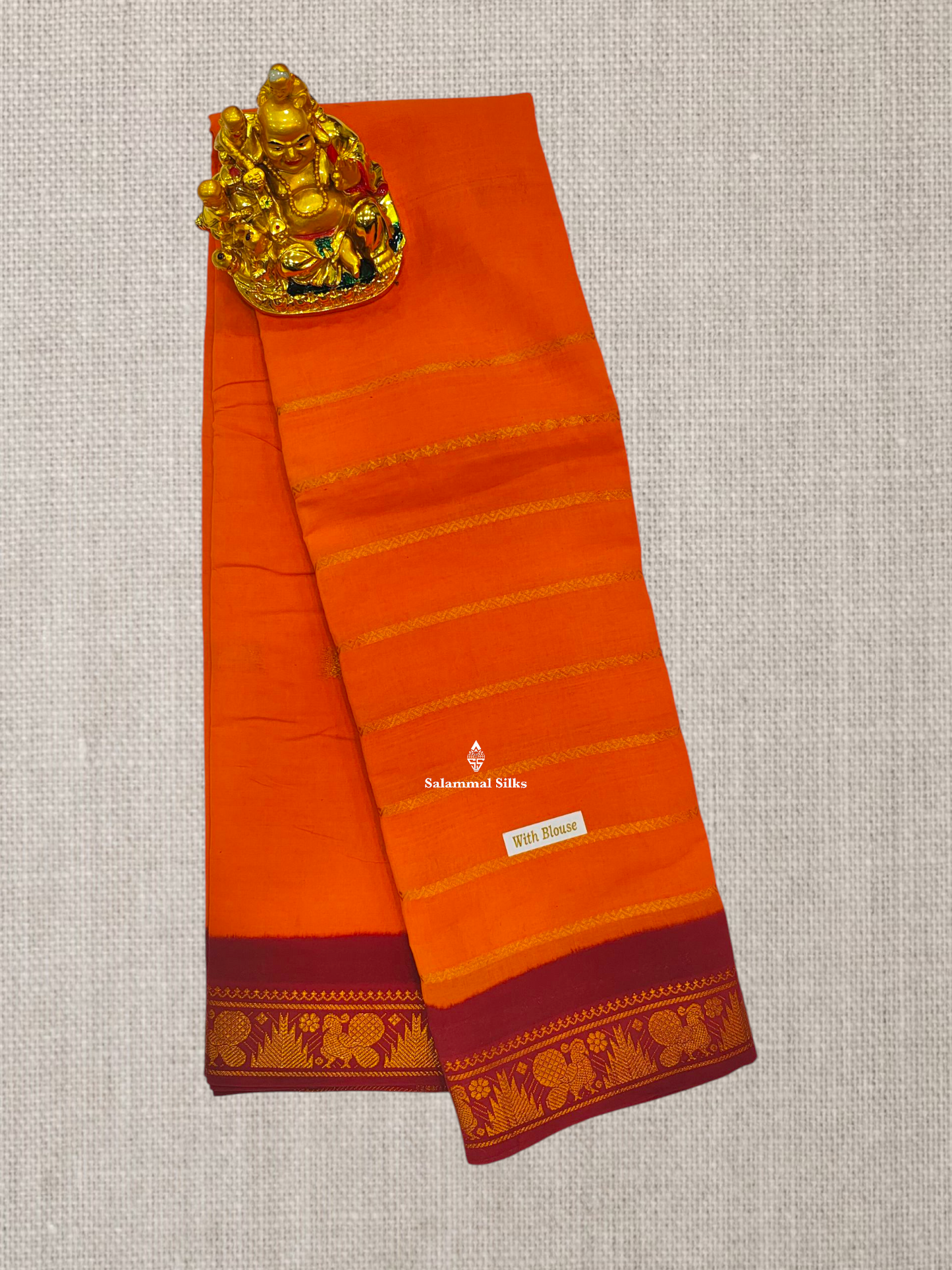Beautiful Olive Velthari Lines And Buttas Printed Pure Sungudi Cotton Saree With Contrast Black Border
