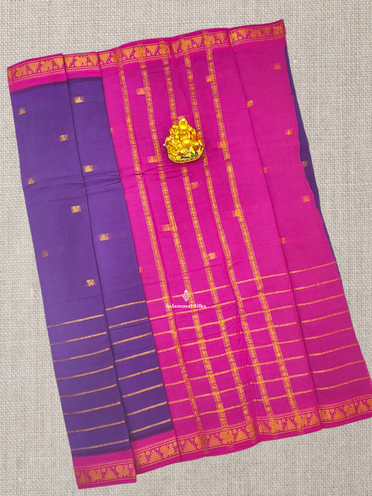 Beautiful Olive Velthari Lines And Buttas Printed Pure Sungudi Cotton Saree With Contrast Black Border