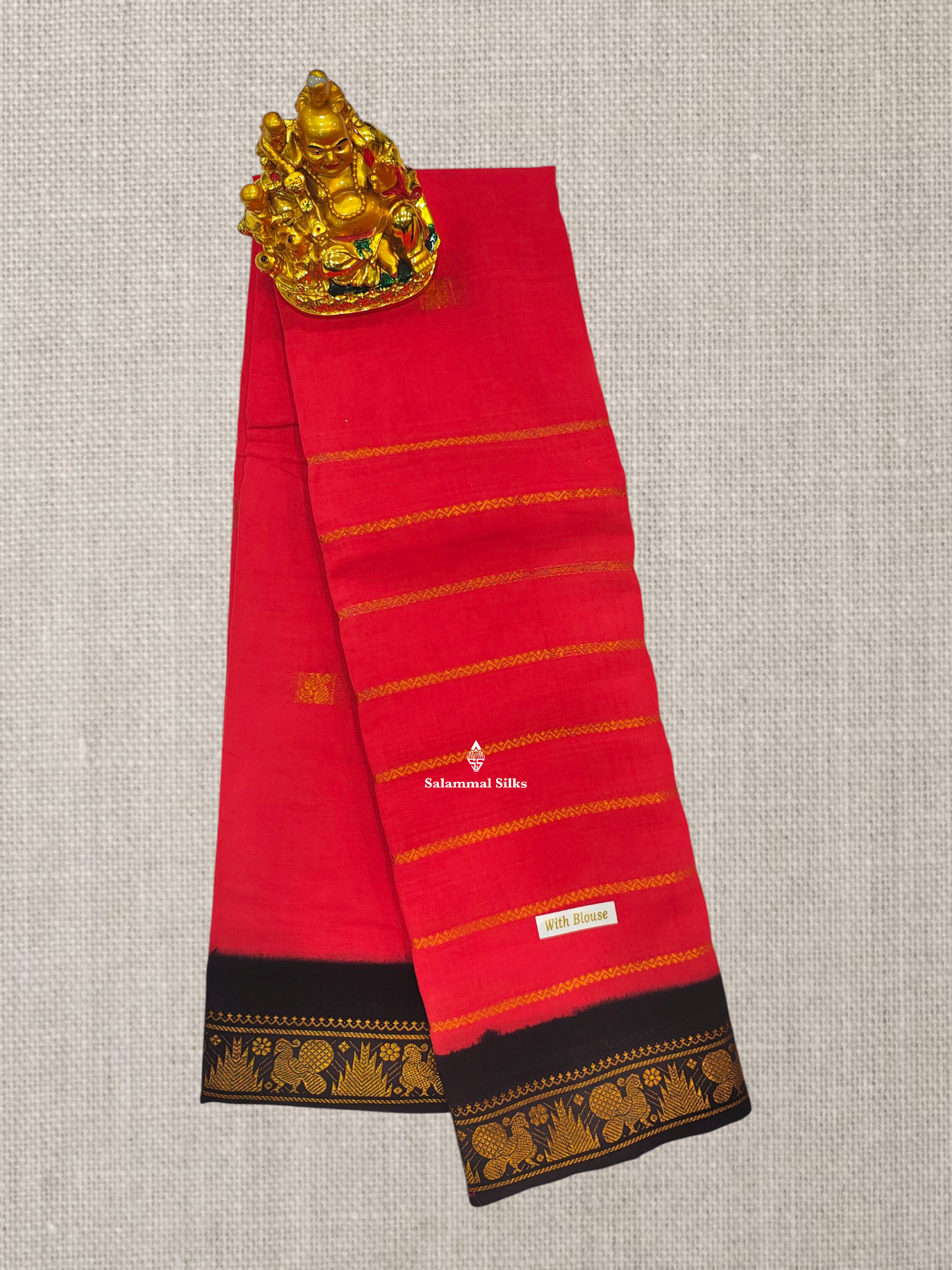 Beautiful Olive Velthari Lines And Buttas Printed Pure Sungudi Cotton Saree With Contrast Black Border