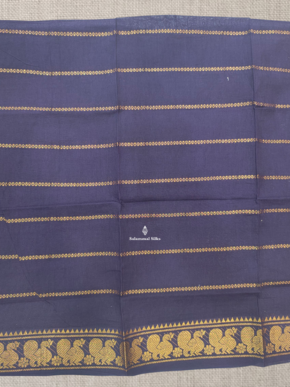 Beautiful Olive Velthari Lines And Buttas Printed Pure Sungudi Cotton Saree With Contrast Black Border