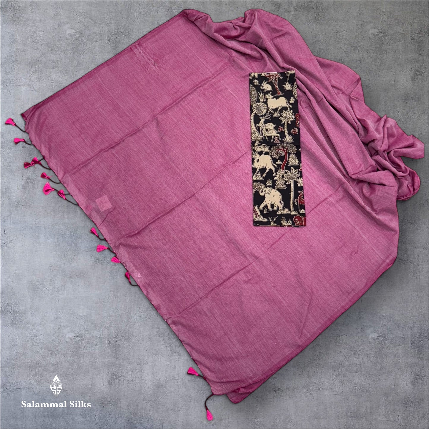 Lemon Yellow Colour Khadi Cotton Saree With Running Blouse & Kalamkari Blouse