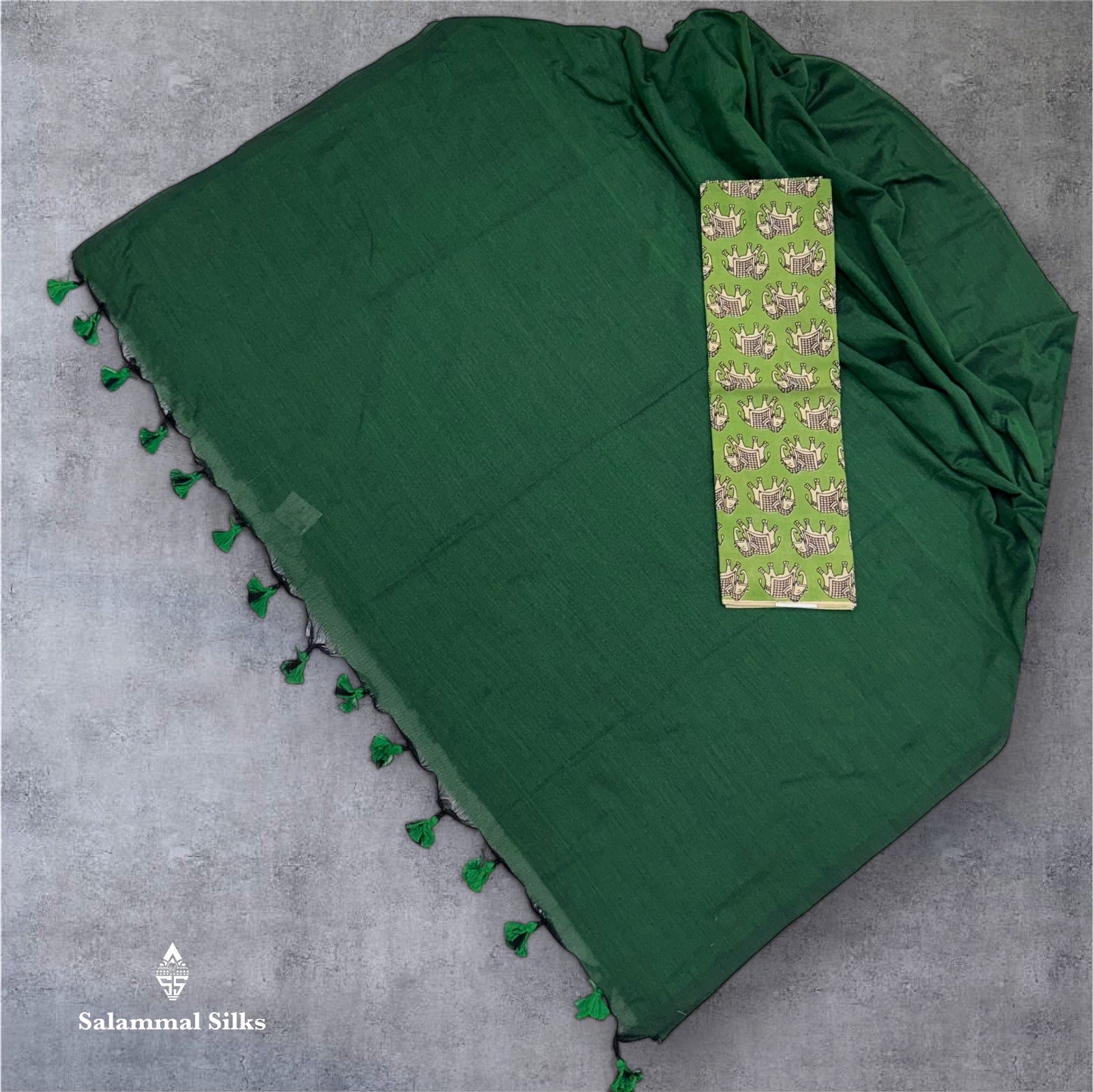Lemon Yellow Colour Khadi Cotton Saree With Running Blouse & Kalamkari Blouse