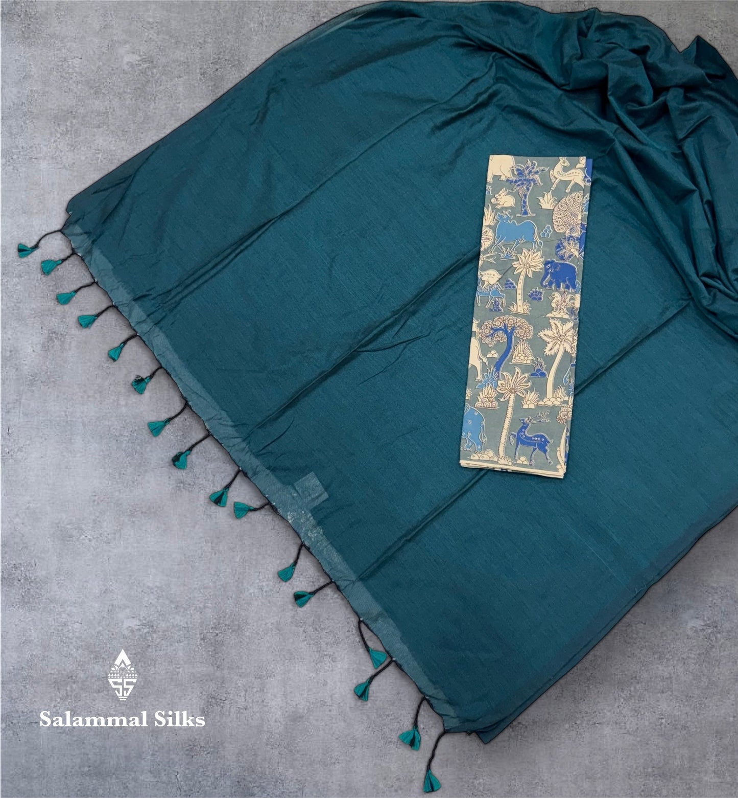 Lemon Yellow Colour Khadi Cotton Saree With Running Blouse & Kalamkari Blouse