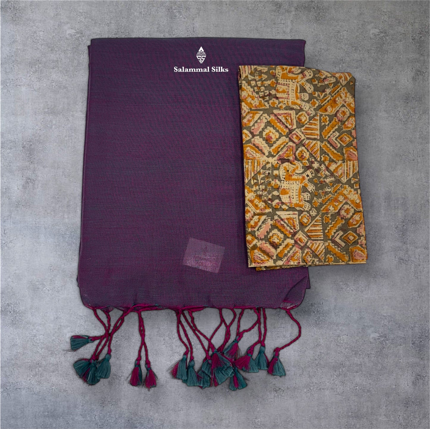 Lemon Yellow Colour Khadi Cotton Saree With Running Blouse & Kalamkari Blouse