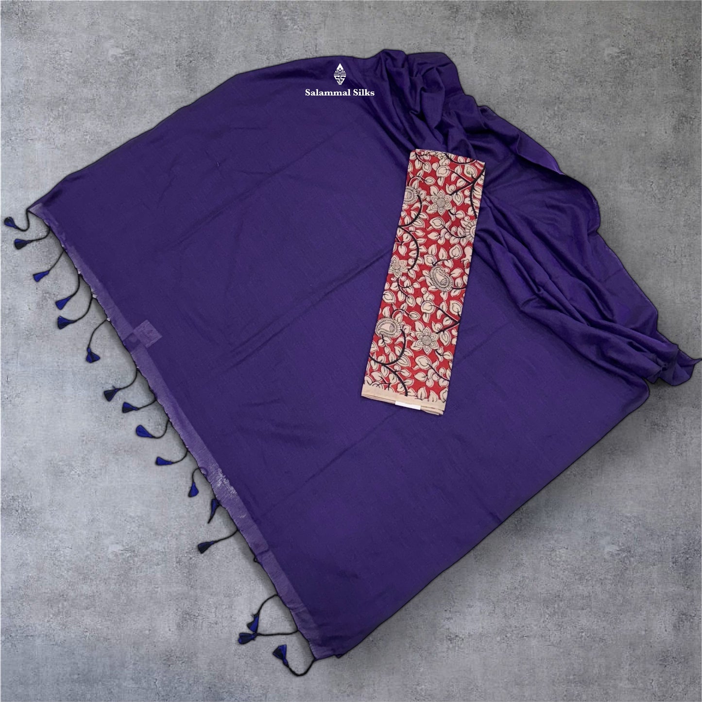 Pink Colour Khadi Cotton Saree With Running Blouse & Kalamkari Blouse