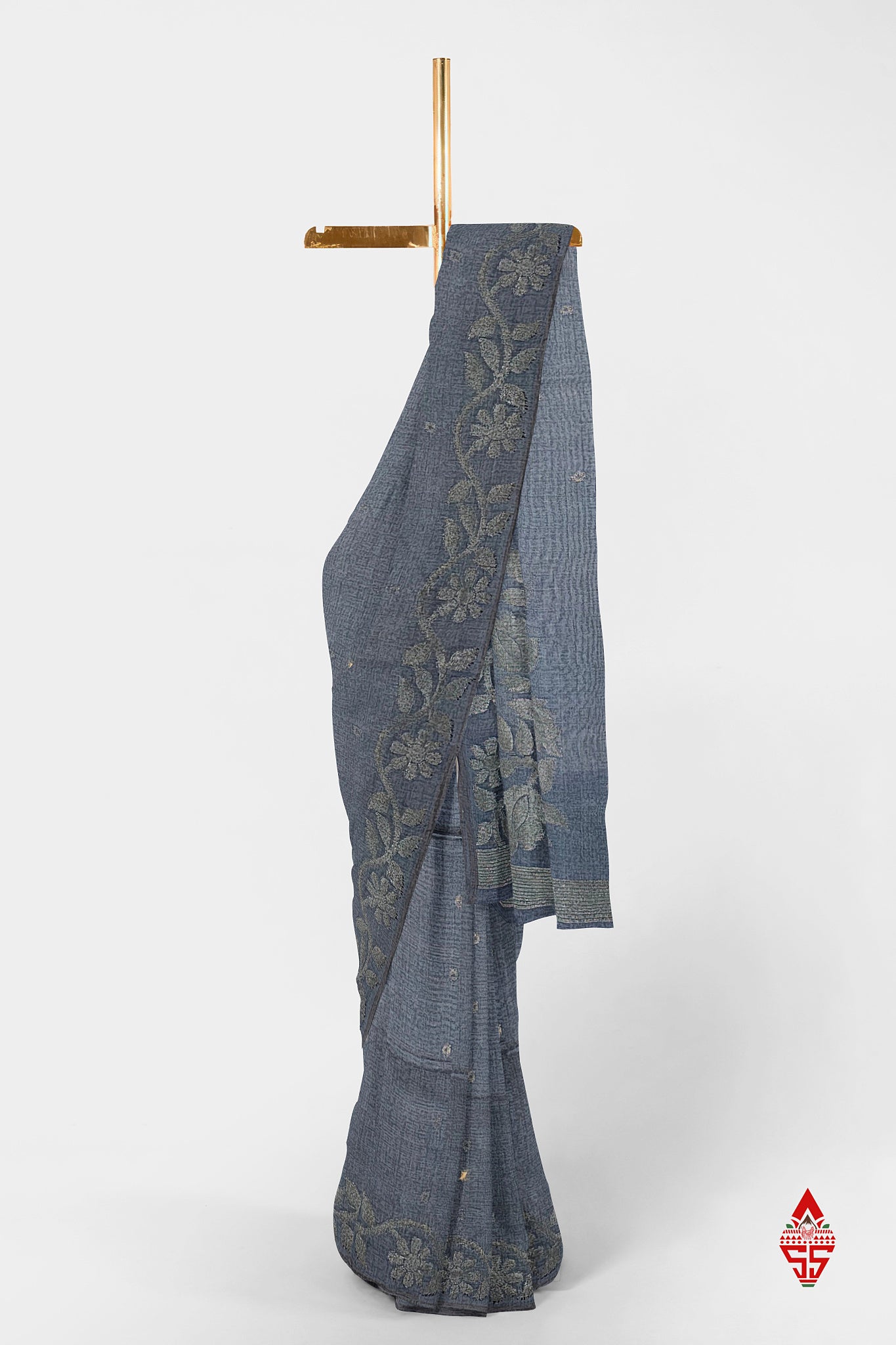 GreyFancy Saree With Designer Border