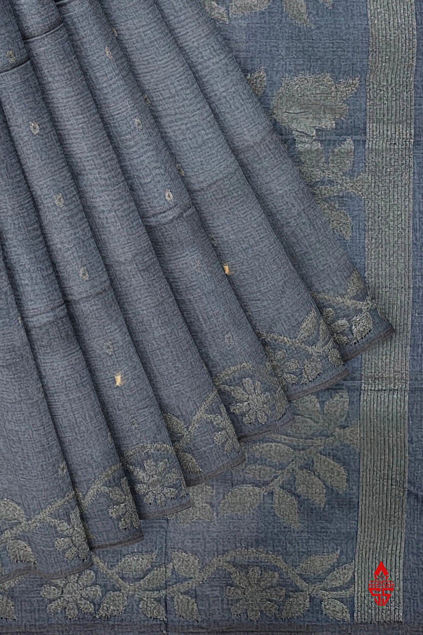 GreyFancy Saree With Designer Border