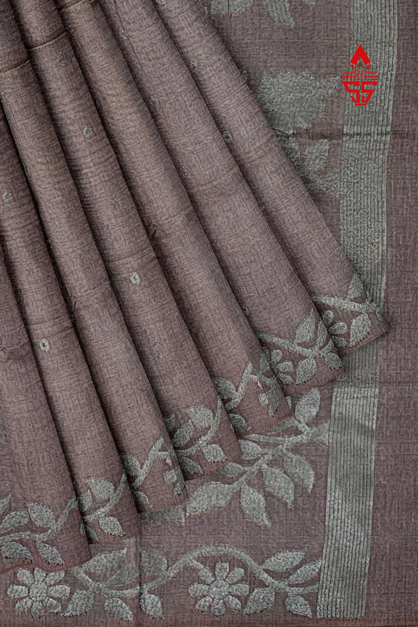 Pinkish Brown Fancy Saree With Desinger Border