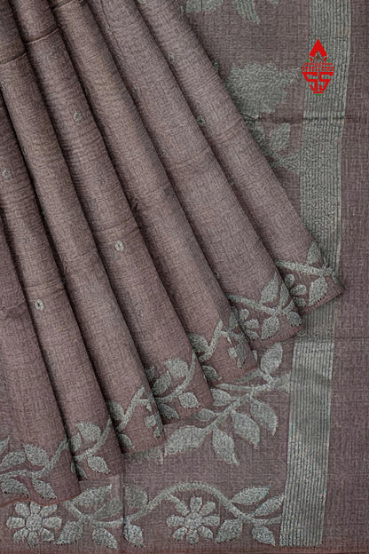 Pinkish Brown Fancy Saree With Desinger Border