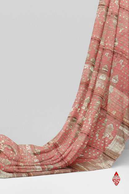 Baby Pink Beautiful Fancy Saree With Fancy Silver Zari Border