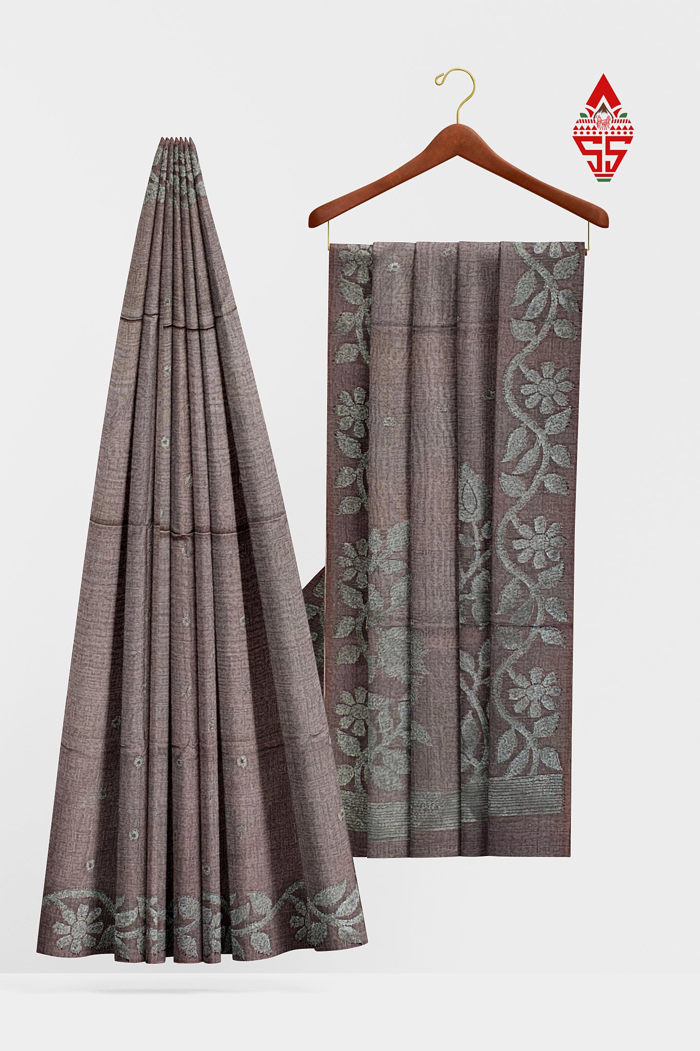 Pinkish Brown Fancy Saree With Desinger Border