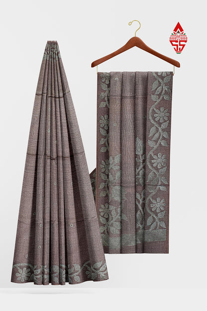Pinkish Brown Fancy Saree With Desinger Border
