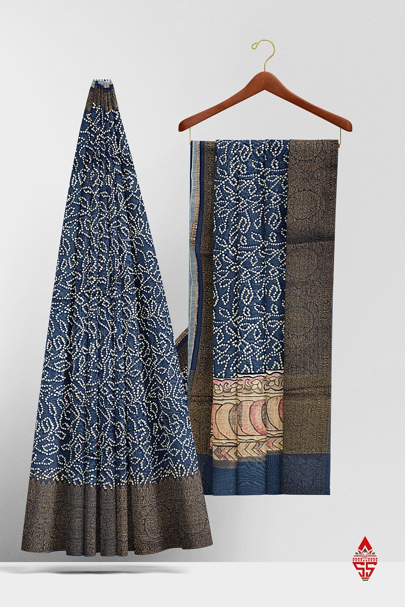 Navy Blue Fancy Saree With Blouse