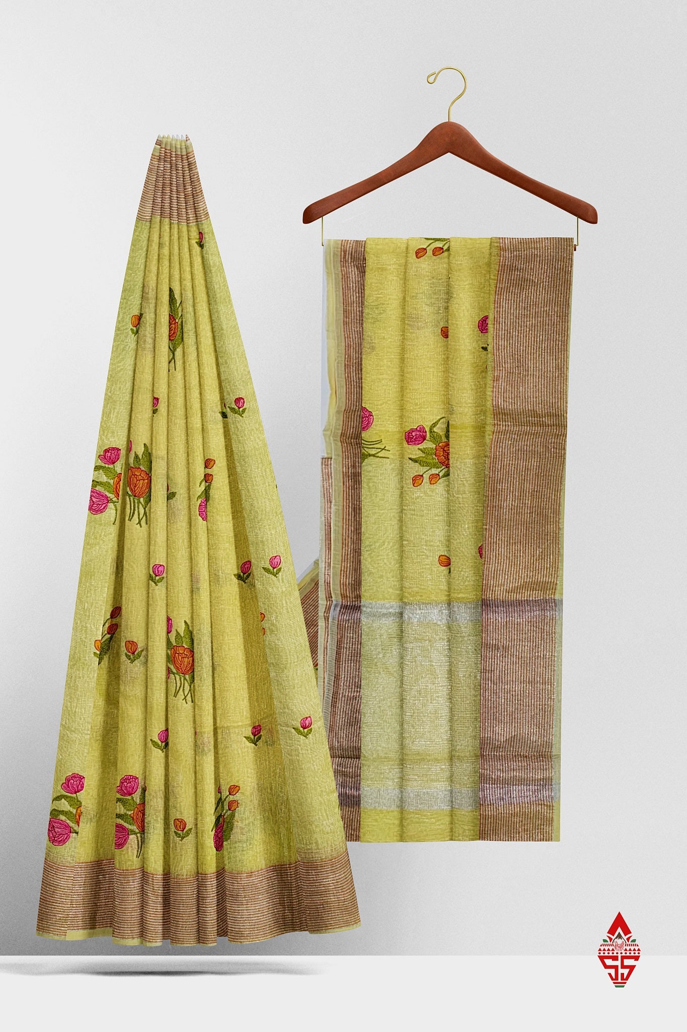 Parrot Green Beautiful Fancy Saree With Blouse