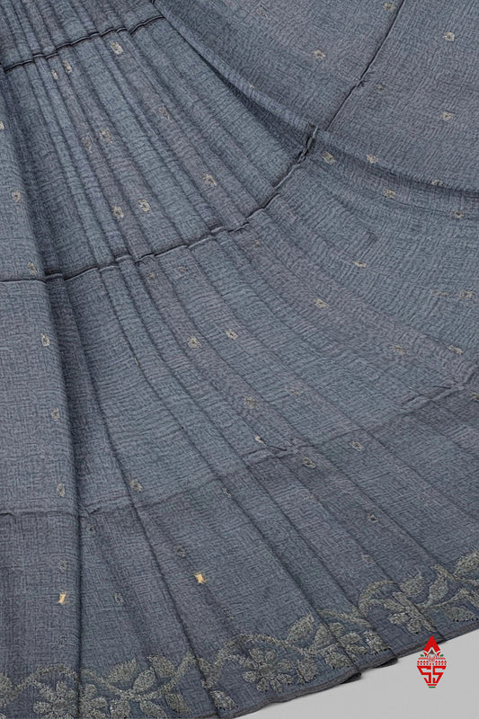 GreyFancy Saree With Designer Border