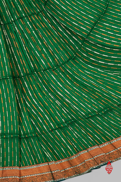 Green Semi Soft Silk Saree With Baby Violet Blouse