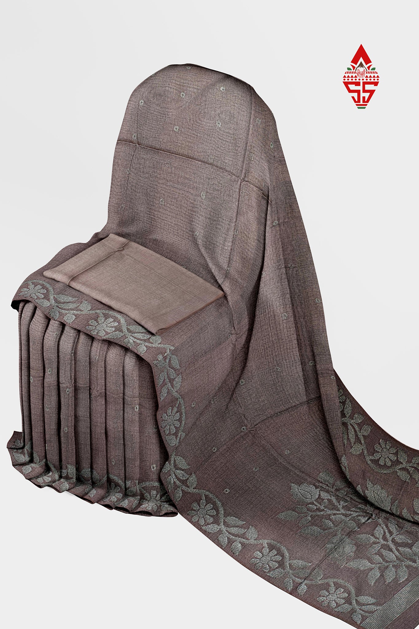 Pinkish Brown Fancy Saree With Desinger Border
