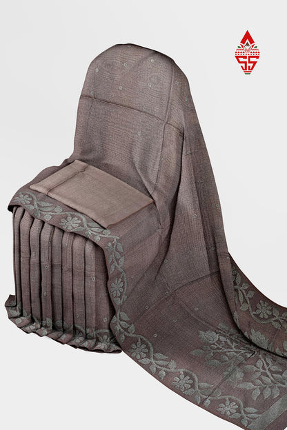 Pinkish Brown Fancy Saree With Desinger Border
