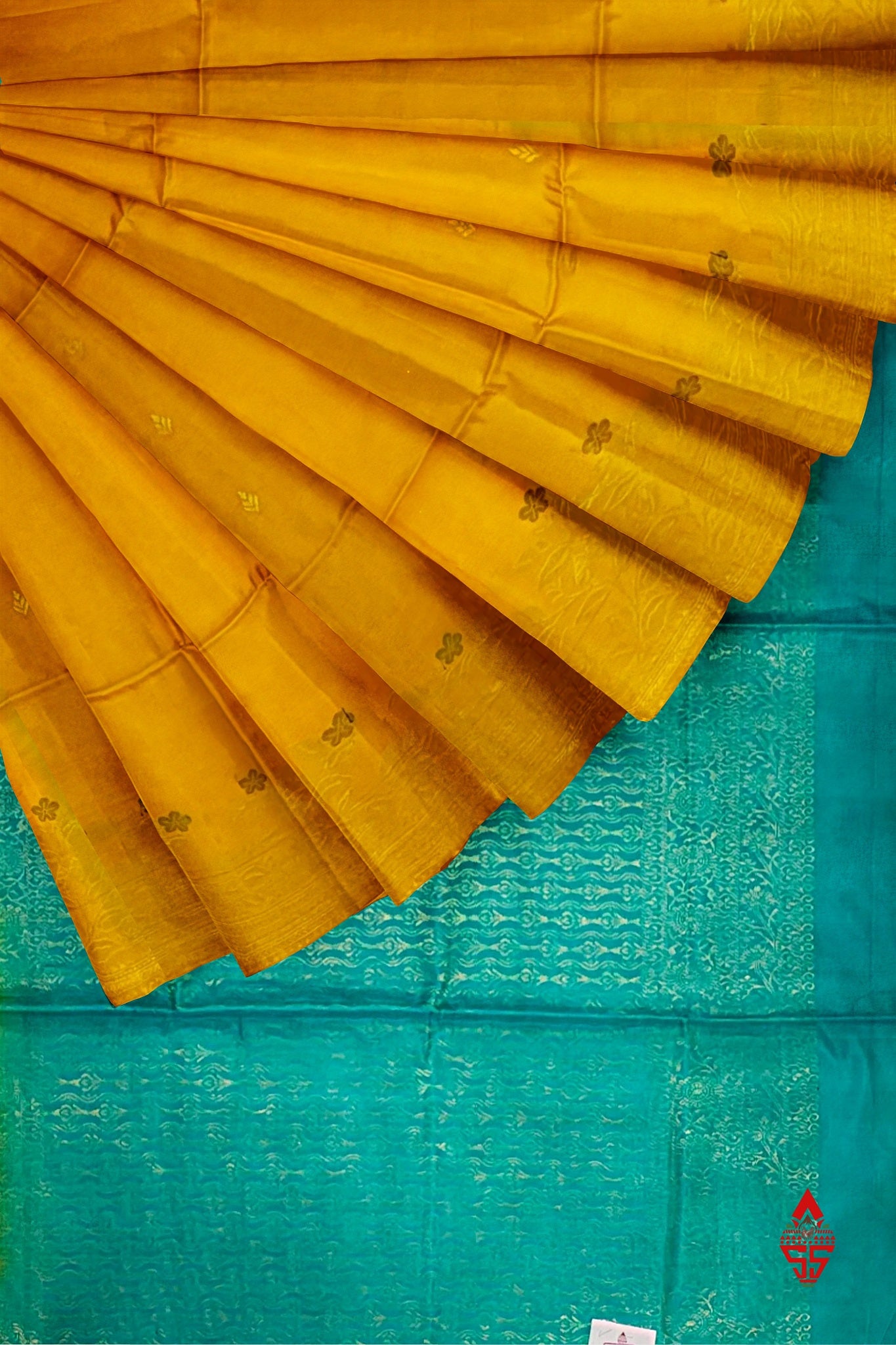 Yellow Fancy Pure Soft Silk Saree With Sapphire Blue Blouse