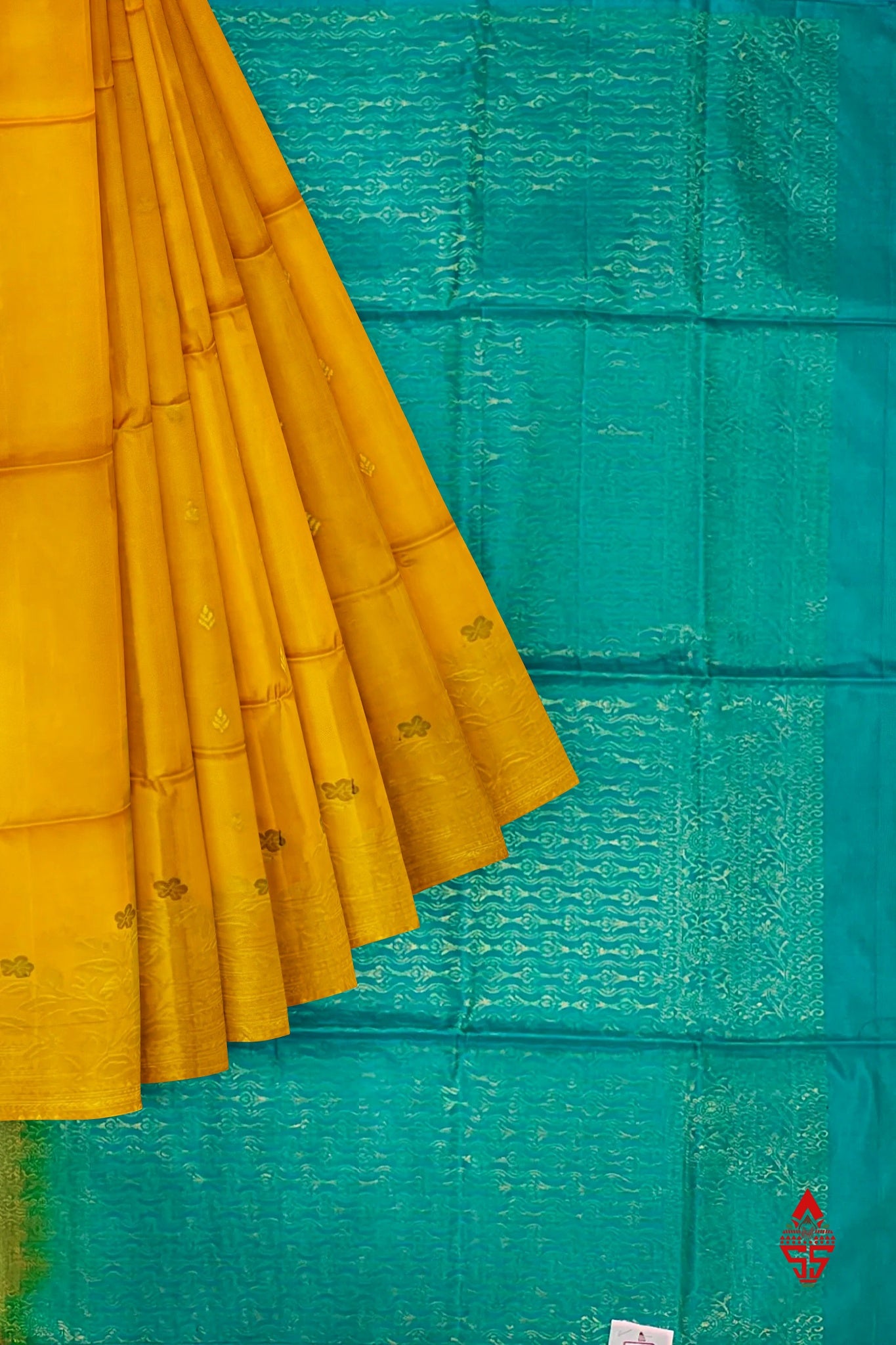 Yellow Fancy Pure Soft Silk Saree With Sapphire Blue Blouse