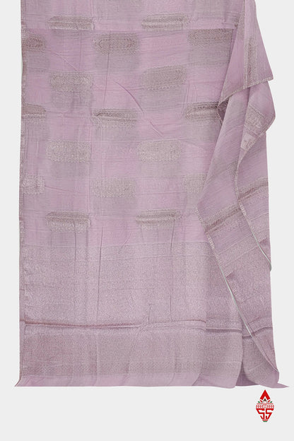 Light Lavender Beautiful Fancy Saree Without border