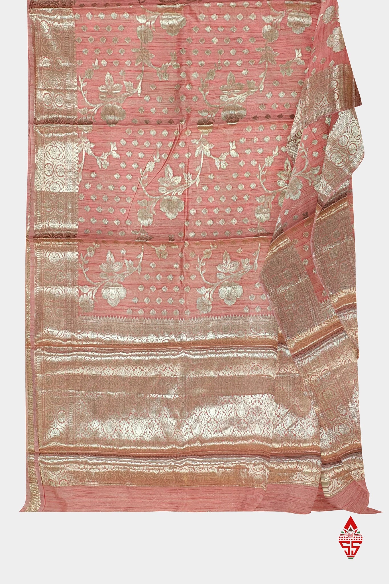 Baby Pink Beautiful Fancy Saree With Fancy Silver Zari Border