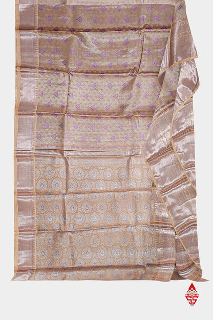 Light Peach Semi Soft Silk Saree With Blouse